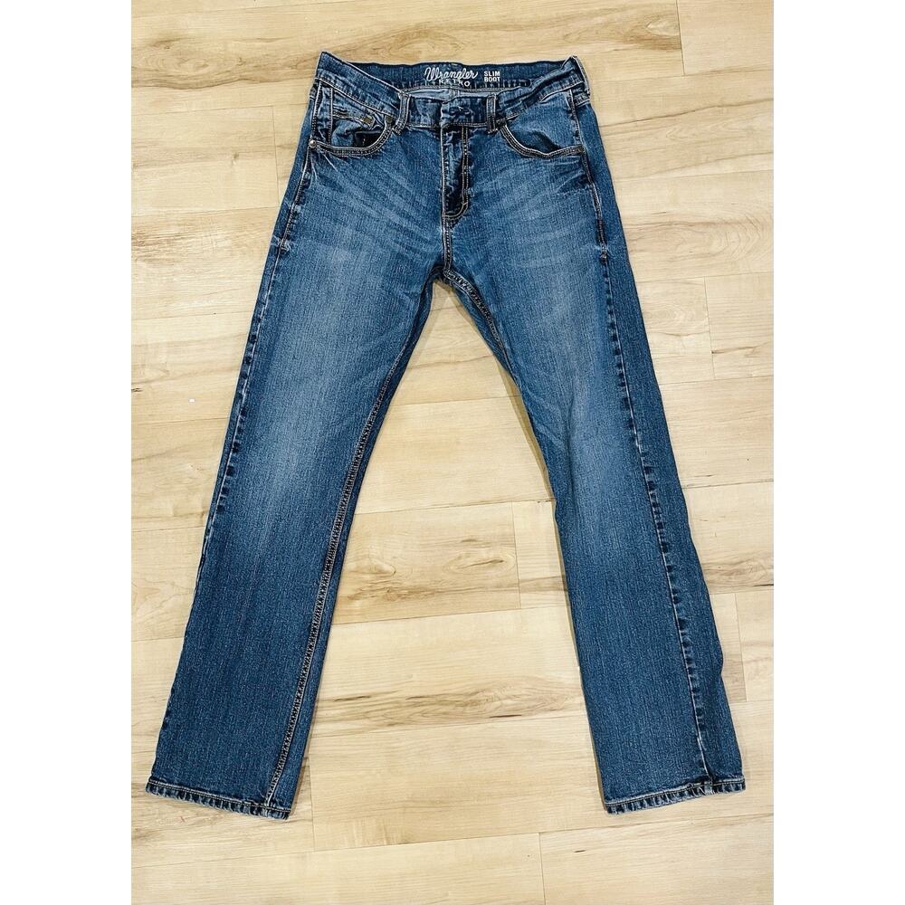 Wrangler Retro Slim Boot Jeans 32x34 Blue Stretch Denim Cowboy Western